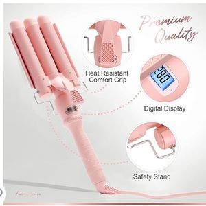 Large 3 Barrel Curling Iron - PINK - lightly used